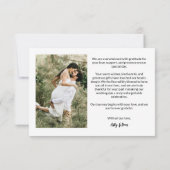 Elegant chique script hart bruiloft foto bedankkaart (Achterkant)