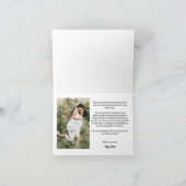 Elegant chique script hart bruiloft foto bedankkaart (Binnen)