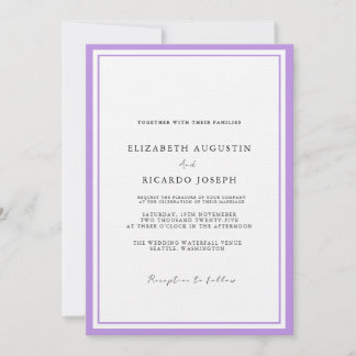 Elegant & Chique Script Lavendel Bruiloft Kaart