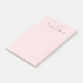 Elegant Chique Script Naam Blush Roze Gepersonalis Post-it® Notes (Schuin)