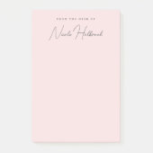 Elegant Chique Script Naam Blush Roze Gepersonalis Post-it® Notes (Voorkant)