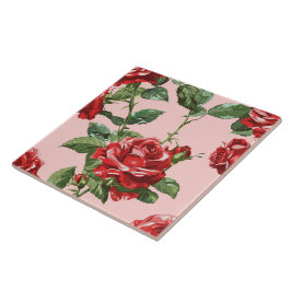 Elegant chique stijlvolle meisjesbloemen Roos tren Tegeltje