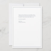 Elegant chique stoffige blauwe bruiloft bedankkaart (Achterkant)