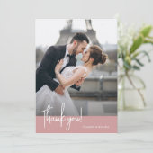 Elegant chique stoffige Roos bruiloft Bedankkaart (Staand voorkant)