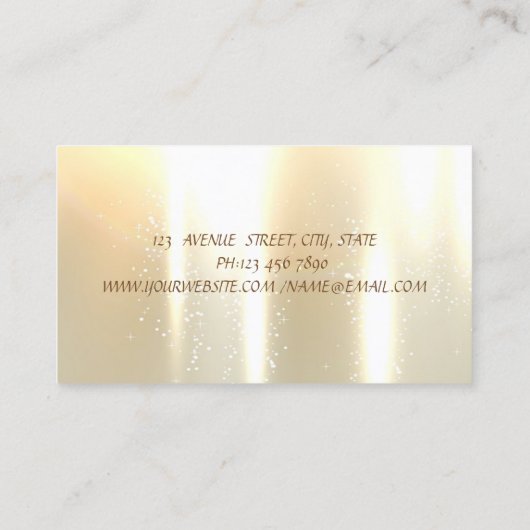 Elegant, chique, strepen, lichtgevende glitter bez visitekaartje (Achterkant)