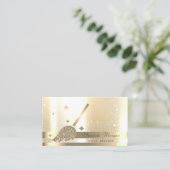 Elegant, chique, strepen, lichtgevende glitter bez visitekaartje (Staand voorkant)