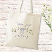 Elegant chique strik bloemig gepersonaliseerd Bloe Tote Bag