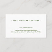 Elegant chique tropisch groen blad visitekaartje (Achterkant)