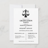 Elegant chique tweelingadvocaat afstudeerfeest kaart (Achterkant)