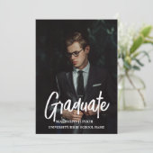 Elegant chique typografie afstudeerfeest Aankondig Aankondiging (Staand voorkant)