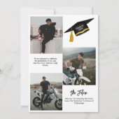 Elegant chique typografie afstudeerfeest Aankondig Aankondiging (Achterkant)