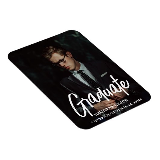 Elegant chique typografie afstudeerfeest Aankondig Magneet (Rechterzijde)