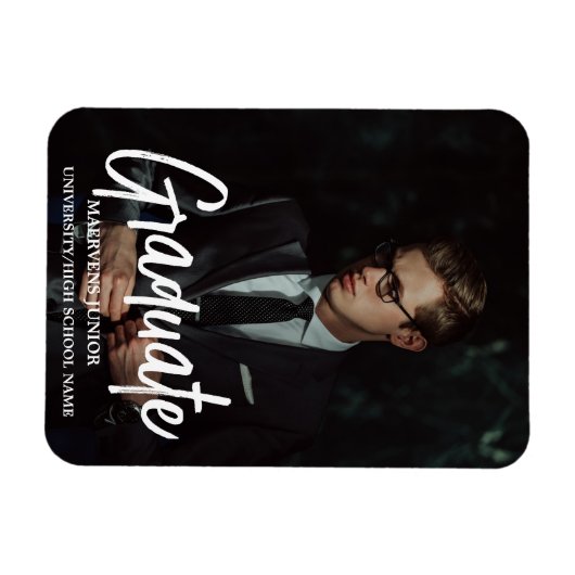 Elegant chique typografie afstudeerfeest Aankondig Magneet (Horizontaal)