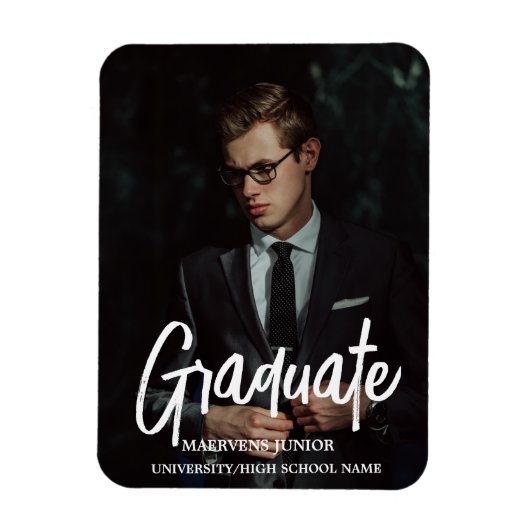 Elegant chique typografie afstudeerfeest Aankondig Magneet (Verticaal)