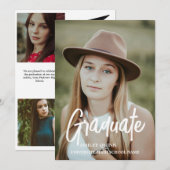 Elegant chique typografie afstudeerfeest aankondiging (Voorkant / Achterkant)