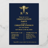 Elegant chique typografie verpleegkundige afstudee folie uitnodiging (Voorkant)