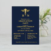 Elegant chique typografie verpleegkundige afstudee folie uitnodiging (Staand Voorkant)