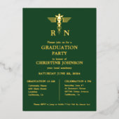 Elegant chique typografie verpleegkundige afstudee folie uitnodiging (Voorkant)