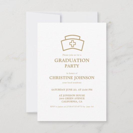 Elegant chique typografie verpleegkundige afstudee kaart (Voorkant)