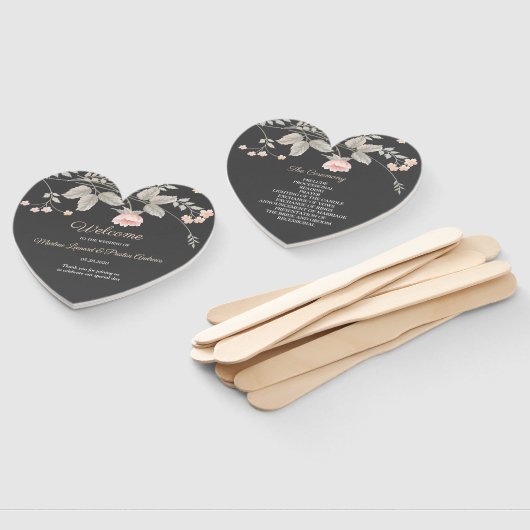 Elegant chique waterverf bloemenbruiloft programma handwaaier (Niet-gemonteerd)