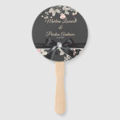 Elegant chique waterverf bloemenbruiloft programma handwaaier (Voorkant)