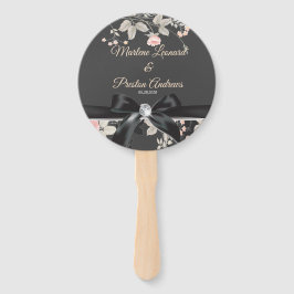 Elegant chique waterverf bloemenbruiloft programma handwaaier