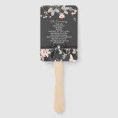 Elegant chique waterverf bloemenbruiloft programma handwaaier (Achterkant)