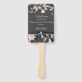 Elegant chique waterverf bloemenbruiloft programma handwaaier