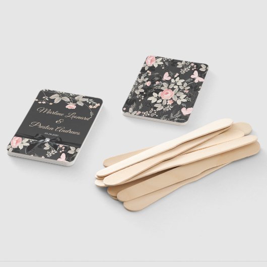 Elegant chique waterverf bloemenbruiloft programma handwaaier (Niet-gemonteerd)