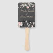 Elegant chique waterverf bloemenbruiloft programma handwaaier (Voorkant)