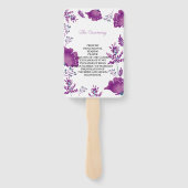 Elegant chique Waterverf Paarse bruiloft programma Handwaaier (Achterkant)