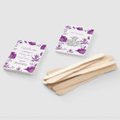 Elegant chique Waterverf Paarse bruiloft programma Handwaaier (Niet-gemonteerd)