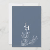 Elegant chique wit grijs blauw bloemenbeker de dat kaart (Achterkant)