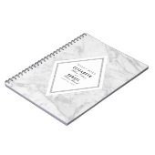 Elegant chique wit grijs marmer bruiloft gastenboe notitieboek (Linkerzijde)