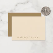 Elegant chique wit ivoor persoonlijke briefpapier notitiekaartje (Voorkant / Achterkant in situ)
