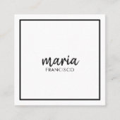Elegant chique wit modern vierkant minimalistisch  vierkante visitekaartje (Voorkant)