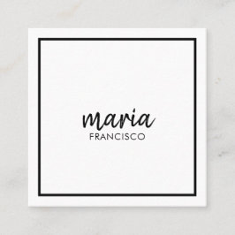 Elegant chique wit modern vierkant minimalistisch vierkante visitekaartje