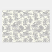 Elegant chique zilver grijs paard toile inpakpapier vel (Voorkant)