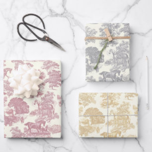 Elegant chique zilver grijs roze beige paard tegel inpakpapier vel
