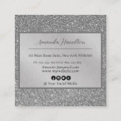 Elegant chique zilveren folie glitter glamoureuze kortingskaartje (Achterkant)