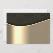 Elegant chique zwart damast goud de datum opslaan save the date (Achterkant)