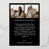 Elegant & Chique zwart & Gouden Boog Elopement Bru Folie Uitnodiging (Achterkant)