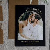 Elegant & Chique zwart & Gouden Boog Elopement Bru Folie Uitnodiging