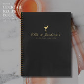 Elegant Chique Zwart Koppels Blank Cocktail Recept Notitieboek