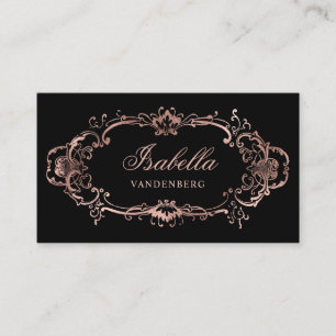 Elegant Chique Zwart Roos Goud  Ornament Visitekaartje