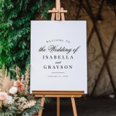 Elegant Chique Zwart Wit Bruiloft Welkomstbord Poster