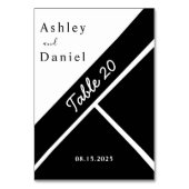 Elegant chique zwart-wit Fancy bruiloft Kaart (Voorkant)