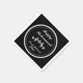 Elegant chique zwart & wit gelukkig pensioen servet (Hoek)