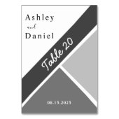 Elegant chique zwart-wit grijs moderne bruiloft kaart (Achterkant)