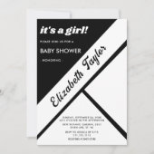 Elegant chique zwart-wit modern Baby shower Kaart (Voorkant)